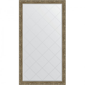 Зеркало настенное Evoform ExclusiveG Floor 200х110 BY 6355 с гравировкой в багетной раме Виньетка античная латунь 85 мм