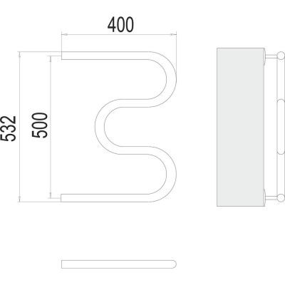 Полотенцесушитель водяной Terminus М-образный (1") 50х40