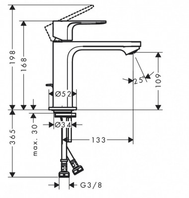 Смеситель для раковины Hansgrohe Rebris E 72559670 (черный матовый)