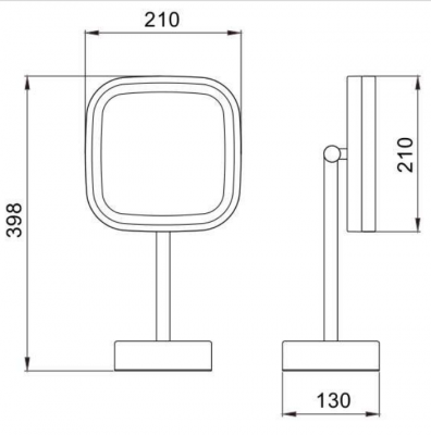Зеркало настольное с увеличением 5х JAVA S-M331W белый