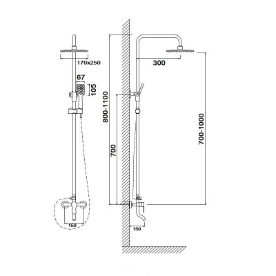 Душевая система Сантаком stOmega 7704, хром