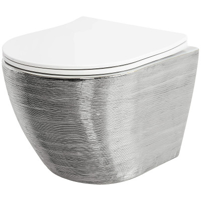 Унитаз Grossman GR-4455SWS (GR-4455SWLS) подвесной серебро белый микролифт