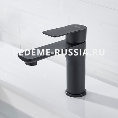 Смеситель для раковины Ledeme H718B L71018B однорычажный, низкий, черный