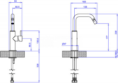 Смеситель для биде Margaroli Moderna однорычажный латунь хром (RU2003AA01CR)