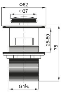 Донный клапан BelBagno BB-PCU-06-CRM, хром