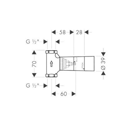 Hansgrohe 15973180 скрытая часть запорного вентиля, шпиндельная (G 1/2)