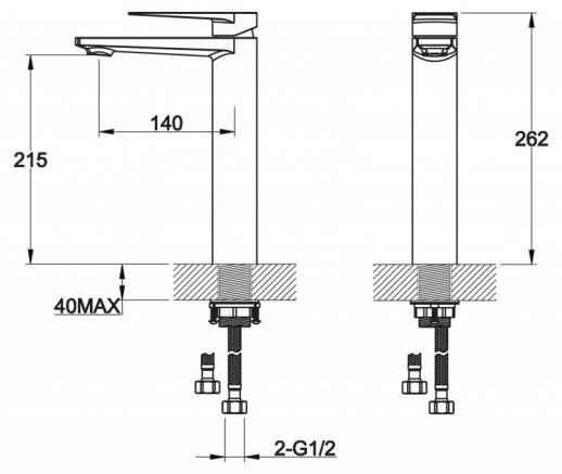 Смеситель для накладных раковин Belbagno CARIN CAR-LMC-CRM