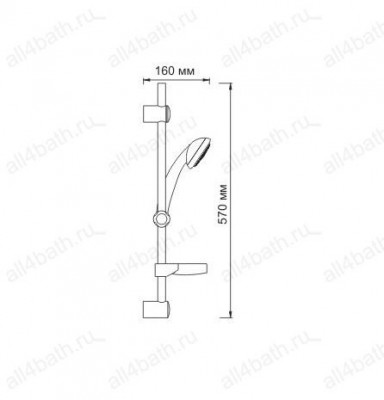WasserKRAFT A005 комплект душевой 57см