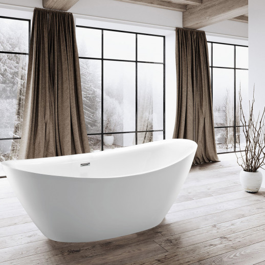 Ванна акриловая Vincea VBT-203 1800x870x650 отдельностоящая овальная белый