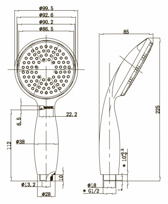Lemark LM8001C ручной душ (⌀ 10 см), хром