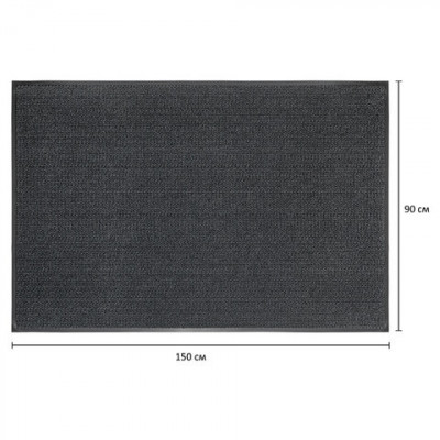 Коврик придверный ИЗНОСОСТОЙКИЙ влаговпитывающий, 90х150 см, ТАФТИНГ, СЕРЫЙ, LAIMA EXPERT, 606889, С30Т9015