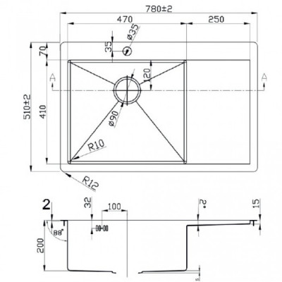 Мойка для кухни Zorg (ZL R 780510-R), современный стиль