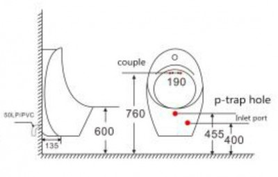 Писсуар SantiLine SL-6001 с сенсорным смывом Белый Подвесной