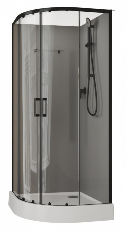Душевая кабина Aquanet Passion EVO R black 90x90 набор 2 четверть круга (00267257)