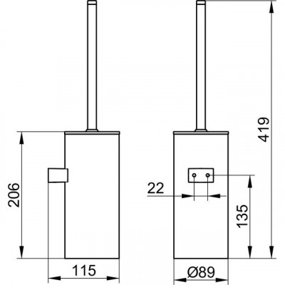 Ершик для унитаза Keuco Collection Moll 12769010101 хром антрацит