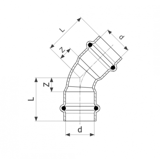 Viega Отвод 45° Profipress