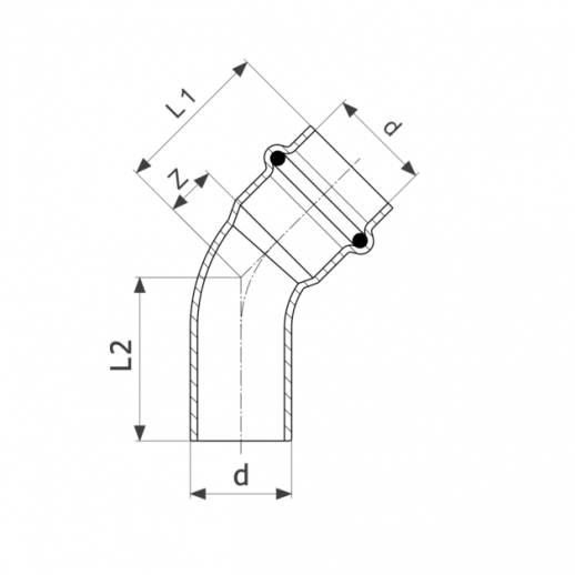 Viega Отвод 45° Profipress