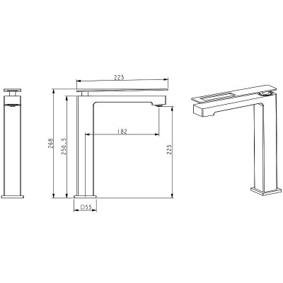 Смеситель для раковины Boheme Q 142-CRG.2 высокий, хром/золото