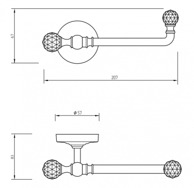 MIGLIORE Amerida SWAROVSKI 16595 бумагодержатель, золото