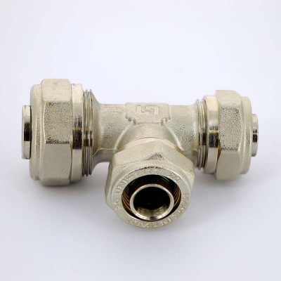 Тройник обжим никелированный UNI-FITT 26х20х20 (666N8770)