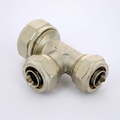 Тройник обжим никелированный UNI-FITT 26х20х20 (666N8770)