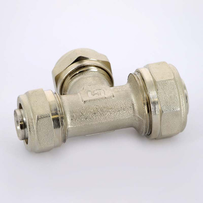 Тройник обжим никелированный UNI-FITT 26х20х20 (666N8770)