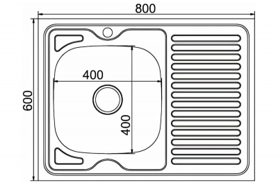 Мойка из нержавеющей стали MIXLINE ML 60x80 прямоугольная хром (528180)