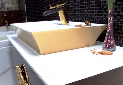 Boheme 803 раковина прямоугольная, золотая