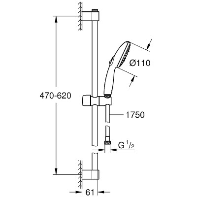 Душевой гарнитур Grohe Tempesta 110 27644003 хром