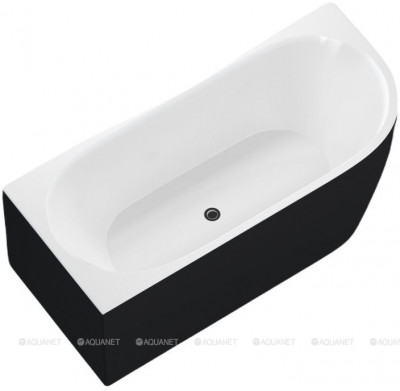 Акриловая ванна Aquanet Family Elegant A 180x80 3805N Gloss Finish панель Black matte отдельностоящая асимметричная (00293076)