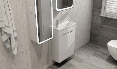 Тумба под раковину Jorno Modul 50 Mol.01.50/P/W/JR подвесная белая