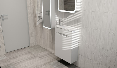 Тумба под раковину Jorno Modul 50 Mol.01.50/P/W/JR подвесная белая