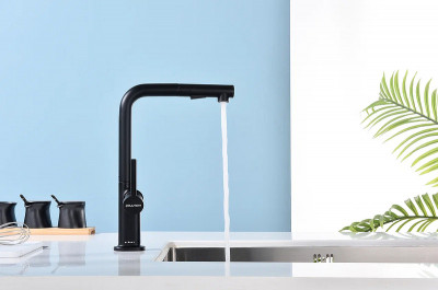 Смеситель для кухни Paulmark Neo Ne214419-401 антрацит с выдвижным изливом