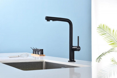 Смеситель для кухни Paulmark Neo Ne214419-401 антрацит с выдвижным изливом