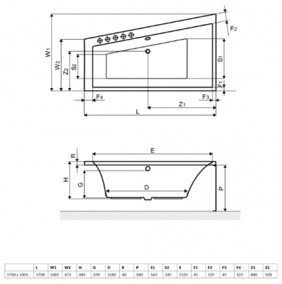 Excellent SFERA ванна акриловая левая 170х100 см, белая