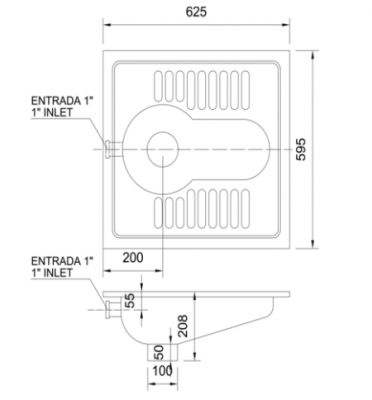 Чаша Генуя с одной водяной форсункой Nofer 13021.В