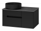 Тумба подвесная Misty Роял 80 подвесная черная (П-Роя-01080-021П2Я) со столешницей (УТ000026120)