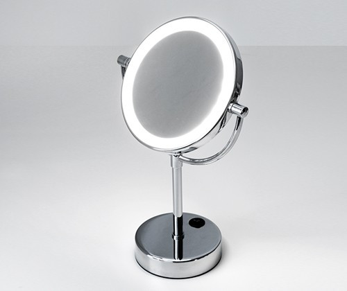 WasserKRAFT K-1005 зеркало с LED-подсветкой двухстороннее, 3-х кратное увеличение