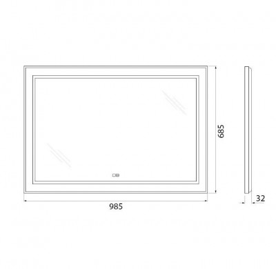 Зеркало Belbagno spc-kraft-985-685-tch-warm сатин 985x40x685