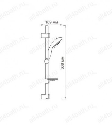 WasserKRAFT A004 комплект душевой 67см