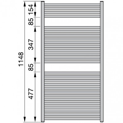Zehnder Toga TG-120-050 полотенцесушитель водяной для ГВС, нержавеющая сталь, 114,8см x 50см