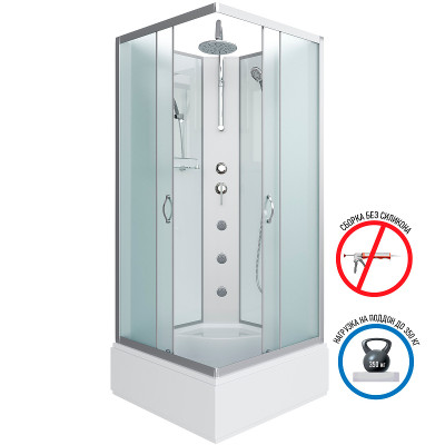 Душевая кабина Niagara Classic 90x90 NG-1108-14BKTG с гидромассажем квадратная