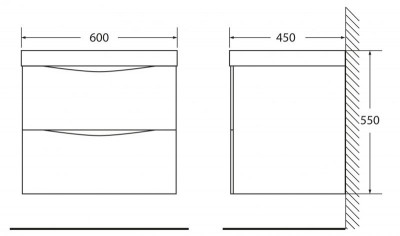 Тумба под раковину BelBagno MARINO-600-2C-SO-BO-P
