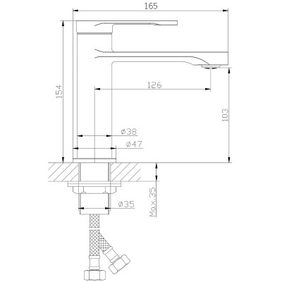 Смеситель для раковины Orange Vesper M10-021b черный