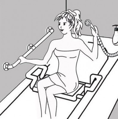 Primanova M-KV12-01 поручень настенный (белый), 121 см,  металл/пластик