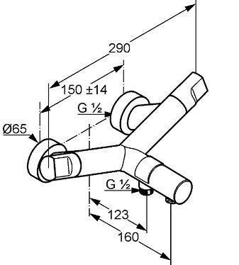Смеситель для ванны KLUDI NEW WAVES хром 575400530