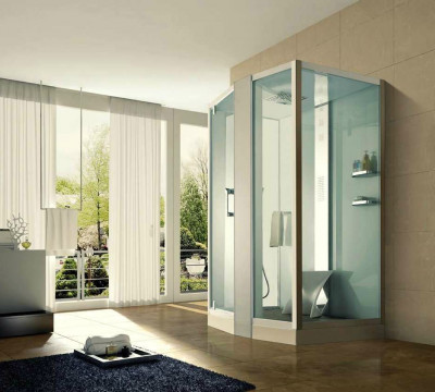 Душевая кабина Orans SR-89102RS белая, с баней