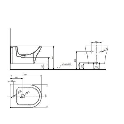 Биде подвесное Toto MH series BW10045G1#XW белое глянцевое