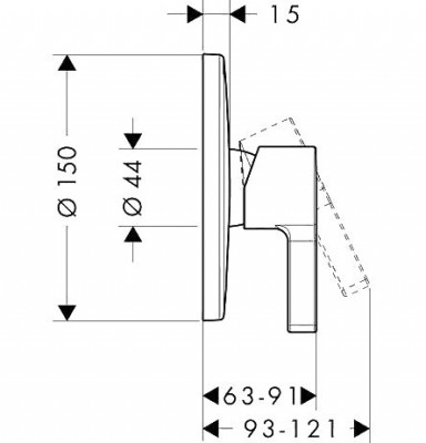 Hansgrohe Metris S 31665000 смеситель для душа, хром
