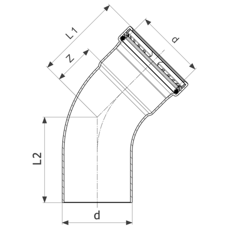 Viega Отвод 45° Profipress XL